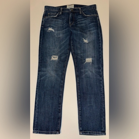 Current/Elliott Denim - Current/Elliott “The Fling Love Destroy” Jeans Women’s 27 Straight Dark Wash